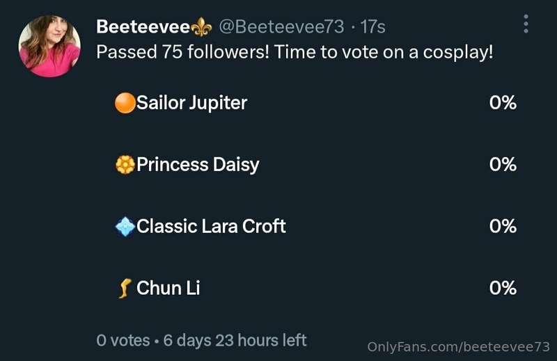 VOTE WITH THIS LINK:
https://twitter.com/Beeteevee73/status/..