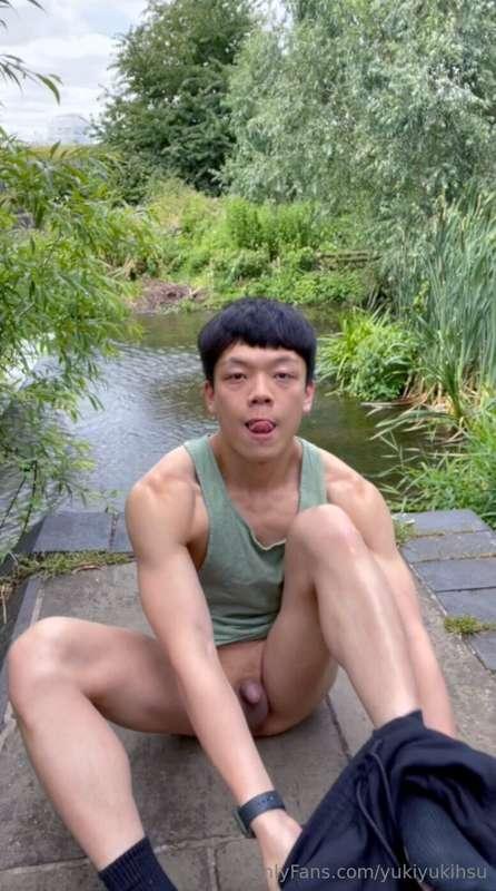 Got absolute horny by the public park creek,  so he wrecked ..