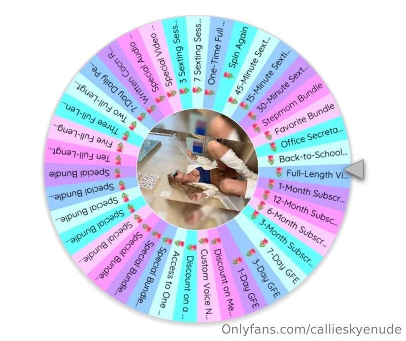 It's back again, boo! ❤️ Tip me $10 and I'll spin this wheel..
