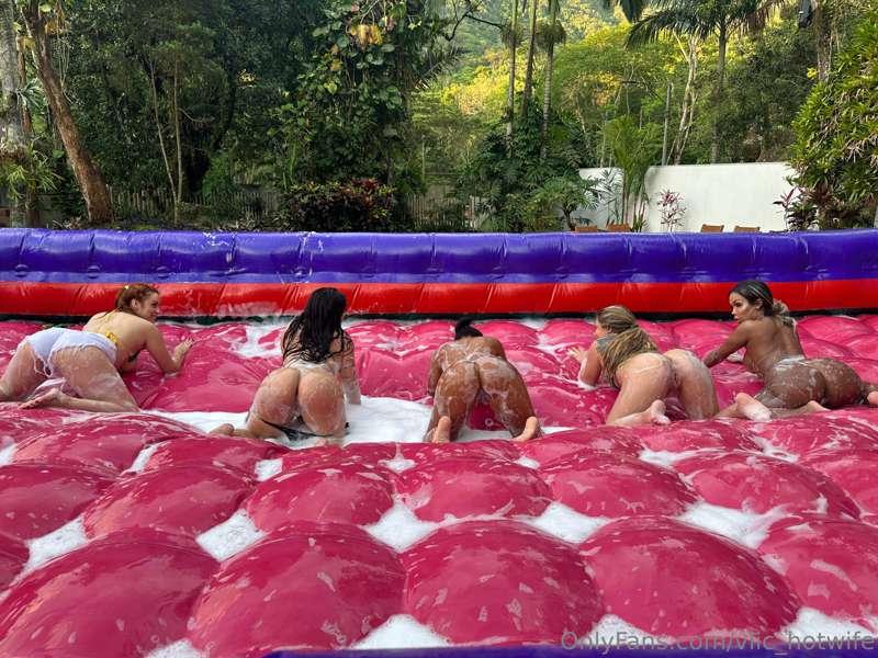 Orgy soap soccer with several hot girls. With trans!!