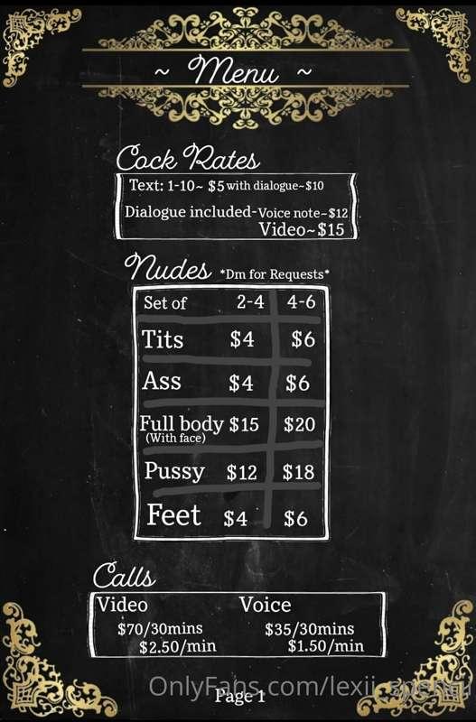 Finally got a menu  made up for you, so be sure to hit my in..