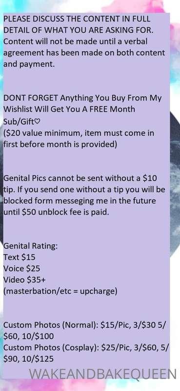New and updated tip menu/ Sexting Menu 
Please state how man..