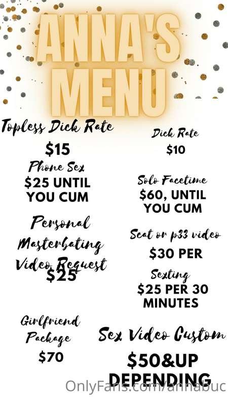 Here's my menu to those that has asked for it. Please feel f..