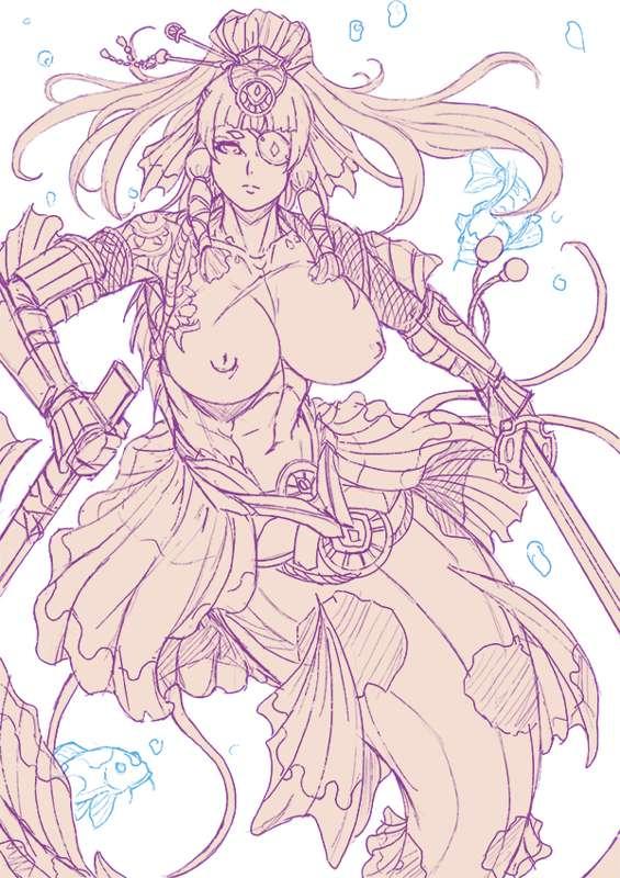 BBDs Water 02 :  Koi Hime mermaid [Neptunian] [Sketch/ NSFW]