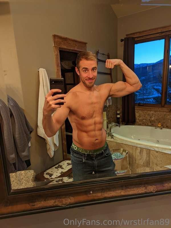 A rockin day snowboarding calls for a bit of a bathroom flex..