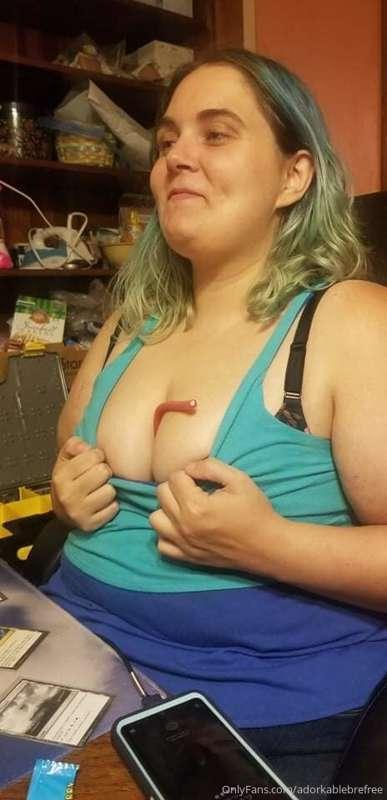 Tried to get my friend to eat candy out of my cleavage but h..