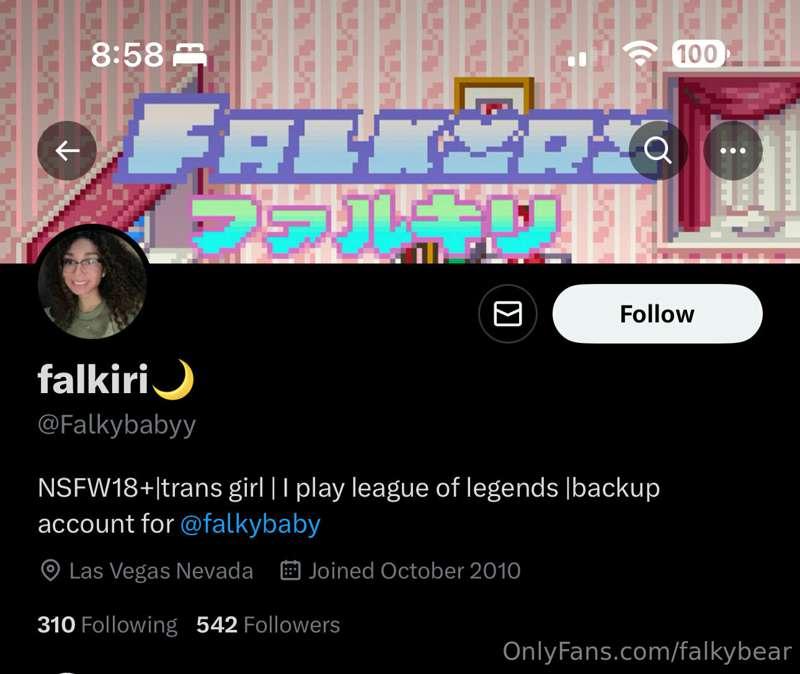 This twitter account @falkybabyy isn’t me so it would be nic..