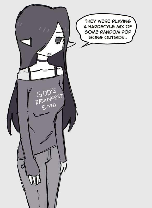 weekly doodle: emo vampire gf
