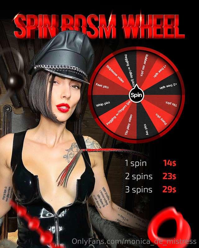 My slave, spin the wheel and win 🏆💋 😈1 spin - 14$ 😈2 spin - ..