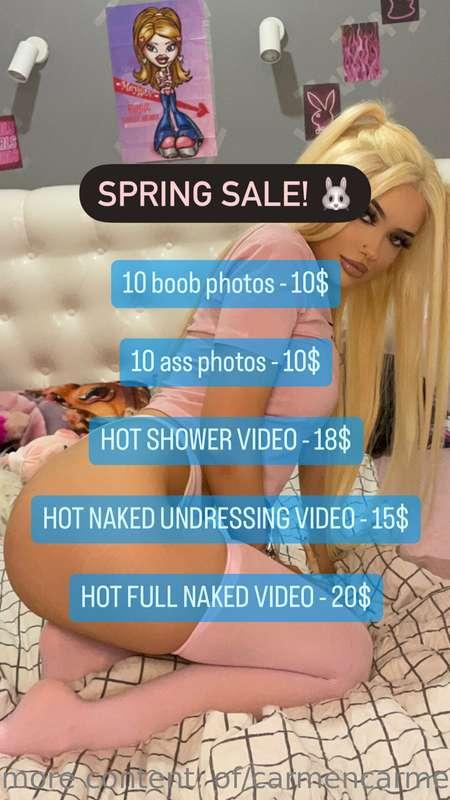 SPRING SALE! 
TIP WHAT U WANNA SEE! 🐰😝💖