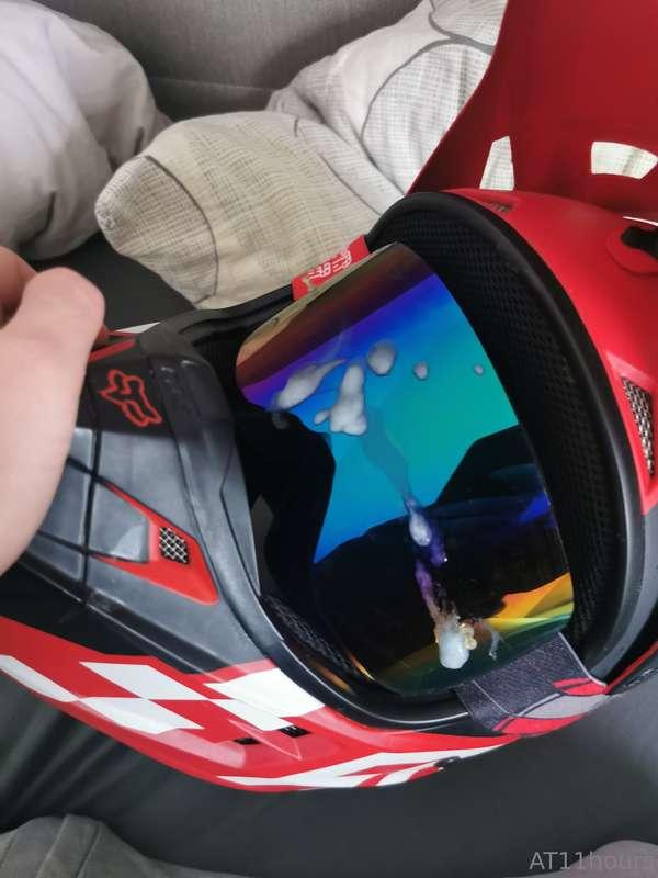 Cumshot on me boyfriends helmet