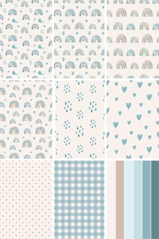 BLUE RAINBOWS COLLECTION | 8 wallpaper prints