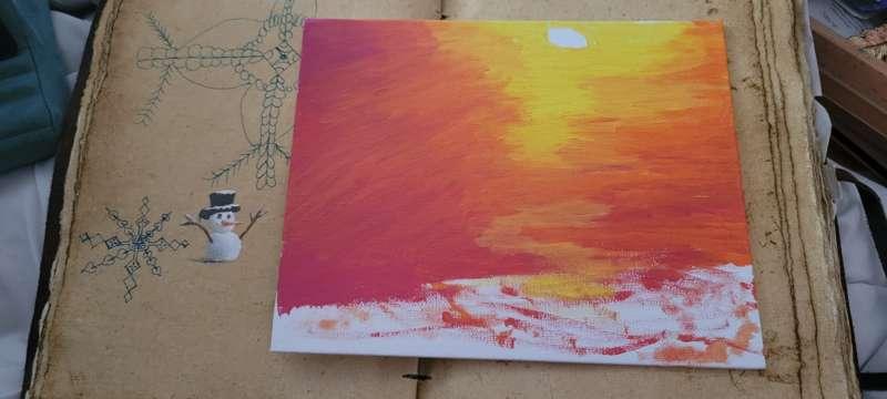 Started a new painting last night to celebrate the solstice...