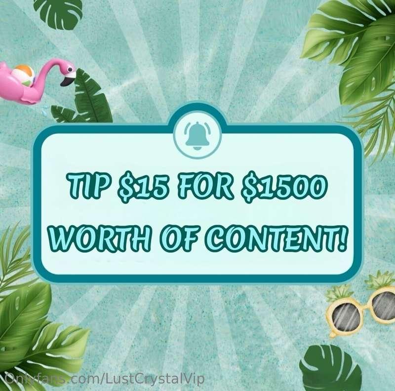 💥 𝗧𝗜𝗣 $15 𝗙𝗢𝗥 𝗔 $1500 𝗕𝗨𝗡𝗗𝗟𝗘... 𝗦𝗘𝗡𝗧 𝗜𝗠𝗠𝗘𝗗𝗜𝗔𝗧𝗘𝗟𝗬💥