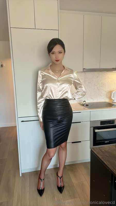 I didn’t realise that leather skirt would show this much. No..