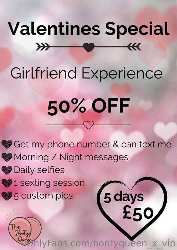 Happy Valentines Day! 💗 
Purchase the Girlfriend Experience ..