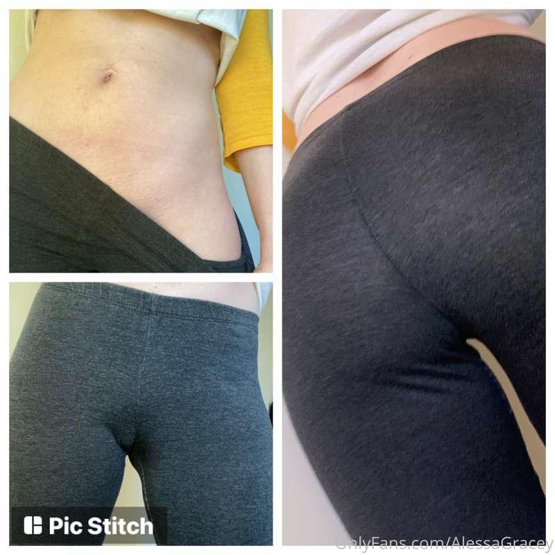 I am obsessed with wearing leggings and no panties under it ..