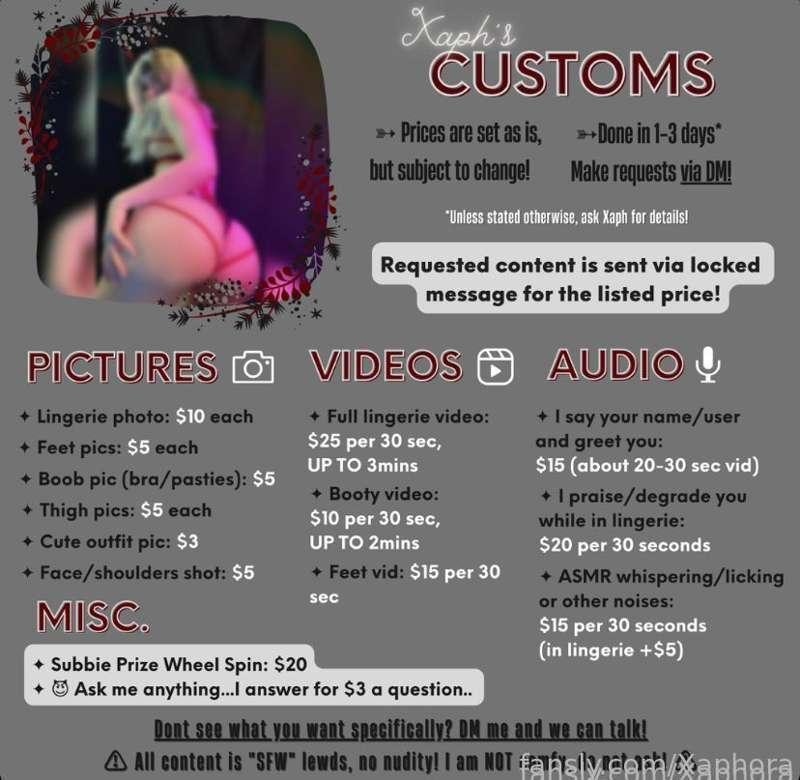 ✨SPECIAL DEAL ALERT✨

Now thru 11/18! 

Make one request, get a free booty or titties with pasties pic!! 👀 for example, if you requested 3 things, you’d get 3 pics. 

I will be working on customs next week either Monday or Thursday (or both days) so if you’d like to request a custom, DM me cuties 😌 

Reposting my menu below! 🖤🥰

#fyp #customs #nsfw #lewd 