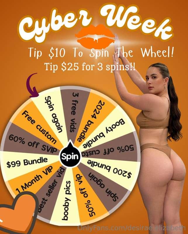 SPIN THE WHEEL! 🎡 Lets have some funnnn today babe for Black..