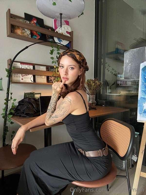 Just me romanticizing life in a little black dress ✨ coffee,..