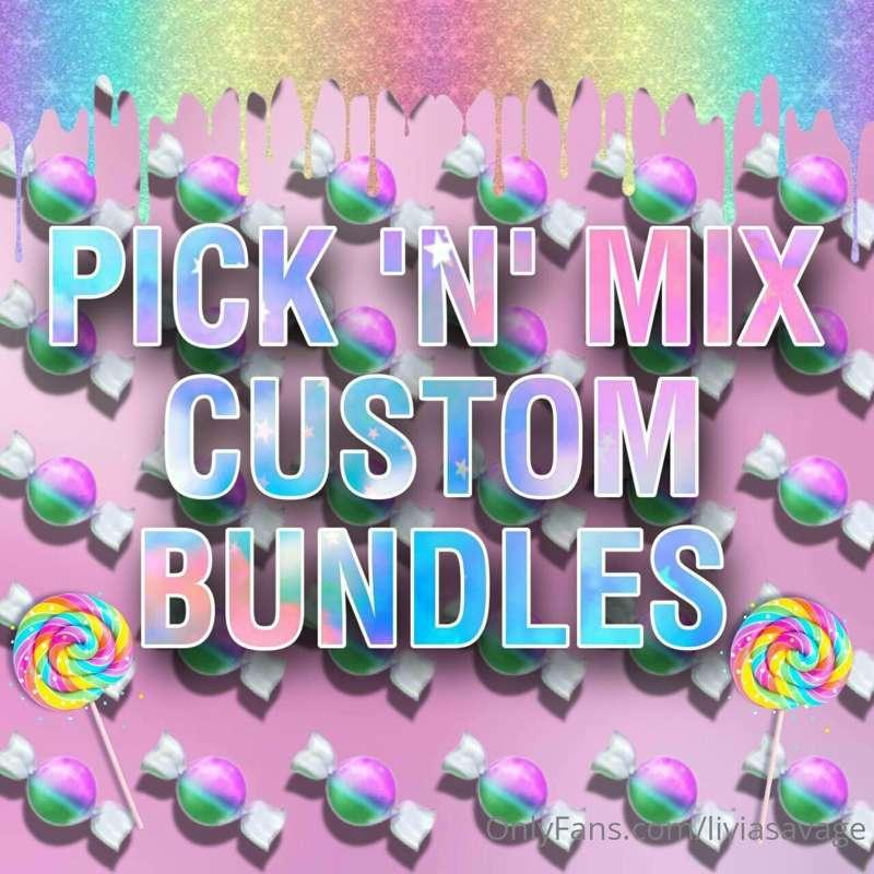 😜🍬🍭 𝐏𝐈𝐂𝐊 ’𝐍’ 𝐌𝐈𝐗 𝐂𝐔𝐒𝐓𝐎𝐌 𝐁𝐔𝐍𝐃𝐋𝐄𝐒 😜🍬🍭

💕 4 videos of YOUR choi..