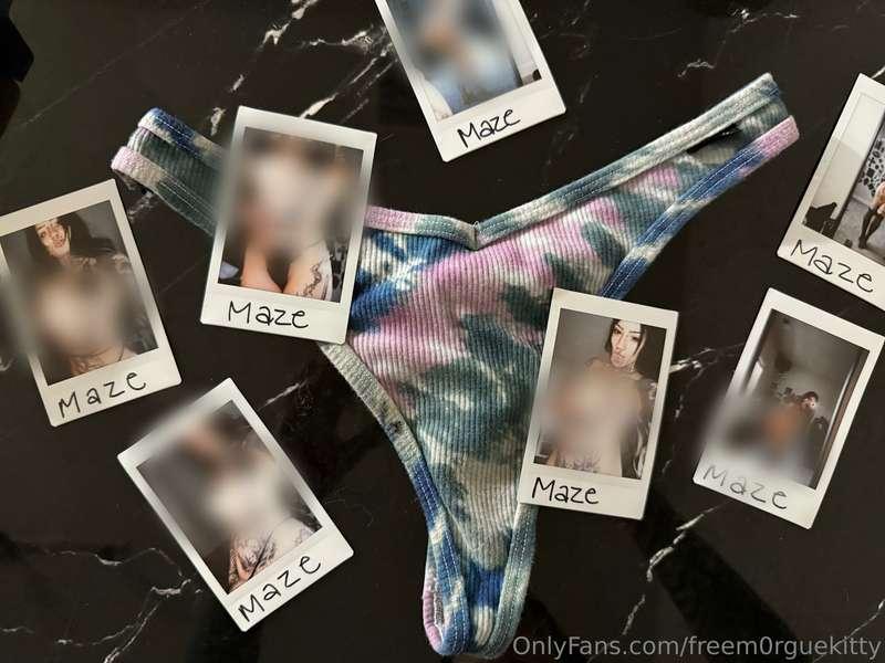 worn panties + a signed polaroid now available 🤭 message me ..