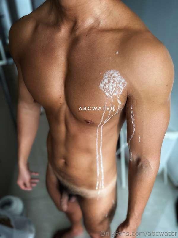 Oops got splattered 啊被噴到  #cock #abs #chest #naked