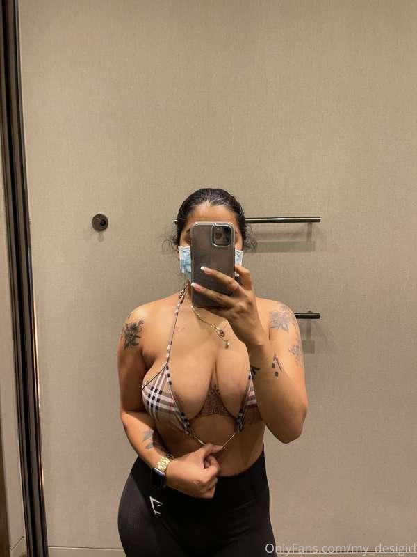 naughty in the dressing room 😘 dm me for the nudes I took!