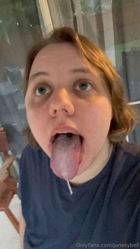 Just an over tired girl in a trance with my tongue out and m..