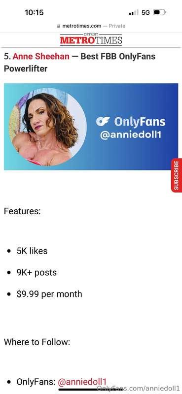 Detroit Metro Times listed my OnlyFans page as #5 on their t..