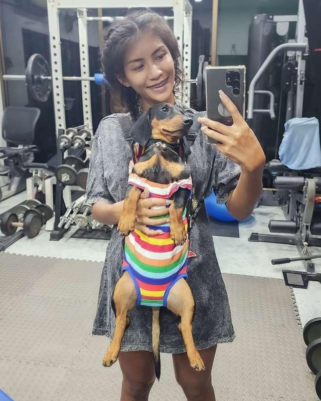 My baby Maddy and her mommy 🐶🖤🖤