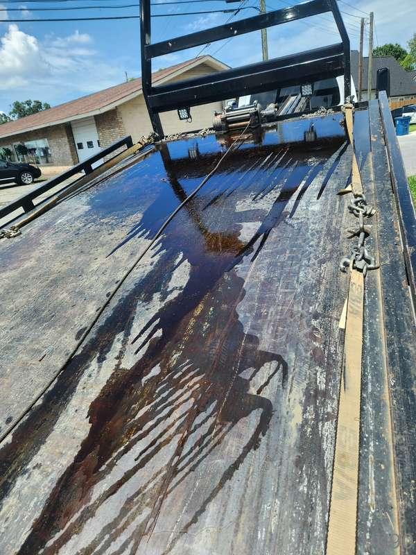 This is what the tow truck bed looks like when you split ope..