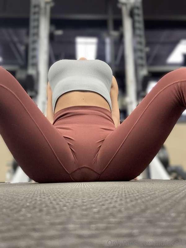 Just stretching real deep at the gym… but I think my tight l..