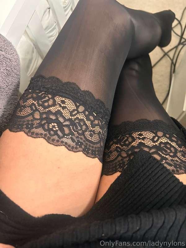 Off for some retail therapy in my shiny stockings hidden und..