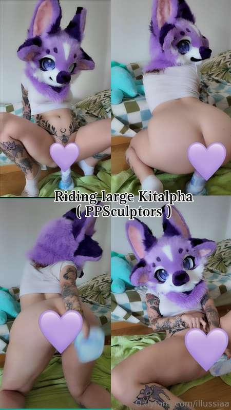 Riding and playing with large Kitalpha! Full video is uncens..