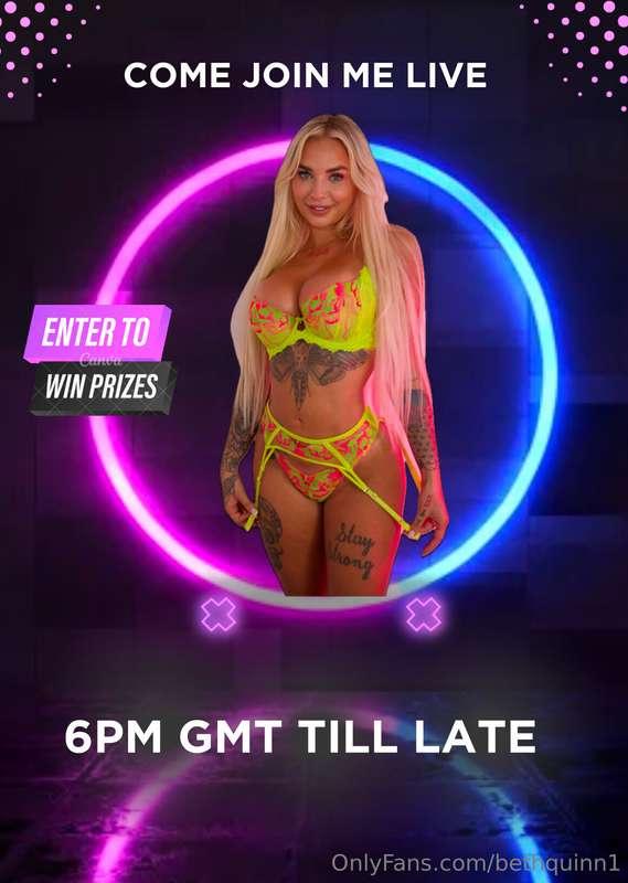 📍GOING LIVE TONIGHT 📍🥇6pm GMT - prizes to be won 🥇 