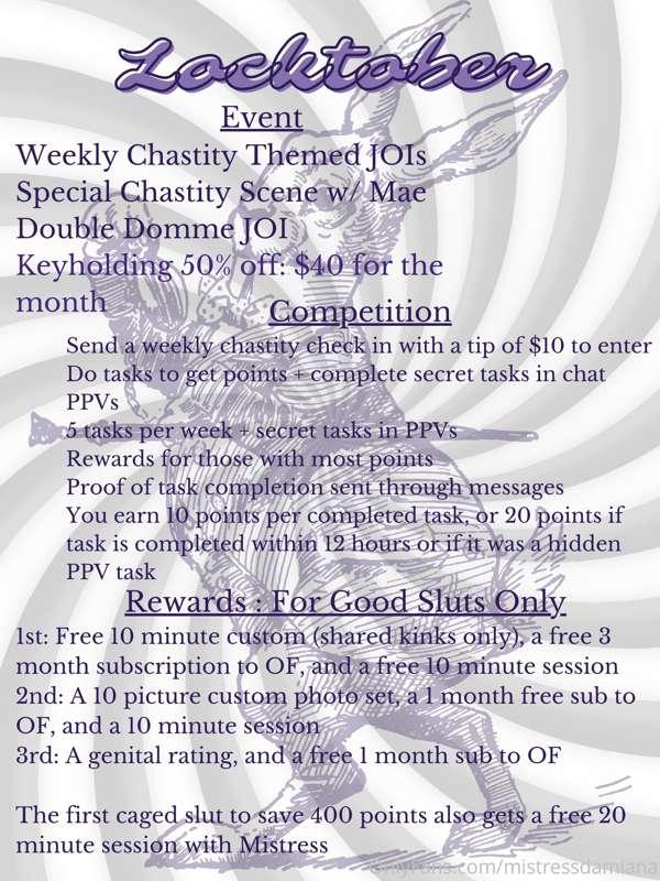 Locktober begins today! I will send out the first 5 tasks on..