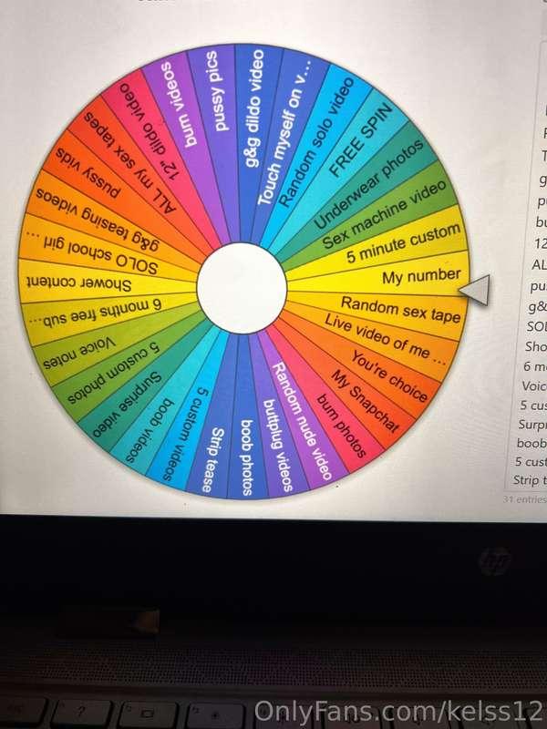 GUYS MY SPIN THE WHEEL IS DONE!   Rules are - Tip me $10-$15..