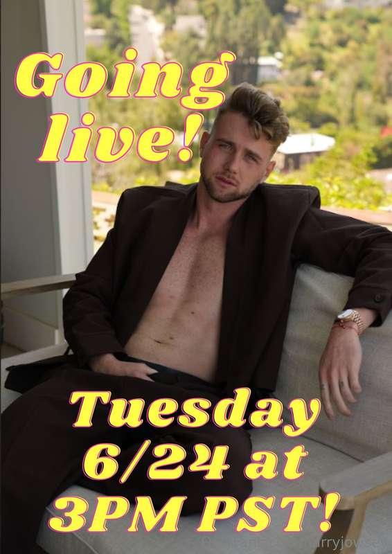 Going live tomorrow at 3PM PST!! Are you cumming? 😏
