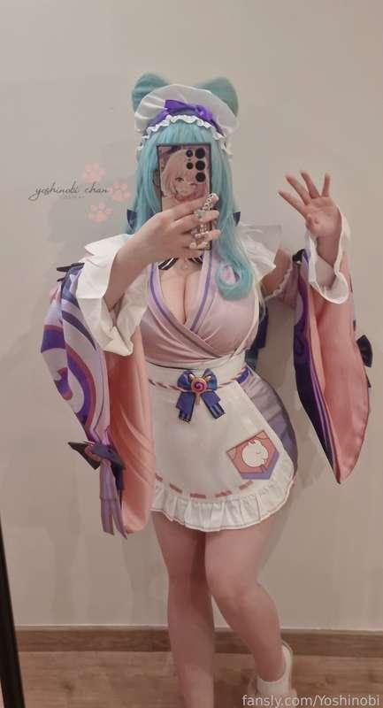 New cosplay 💜 

#fyp #cosplay #genshincosplay #bigboobs #curvy #nakedapron