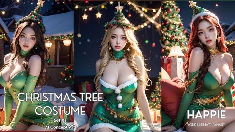 (PREVIEW) December Free Gallery for All Members here, Christmas Tree Costume Concept Art.