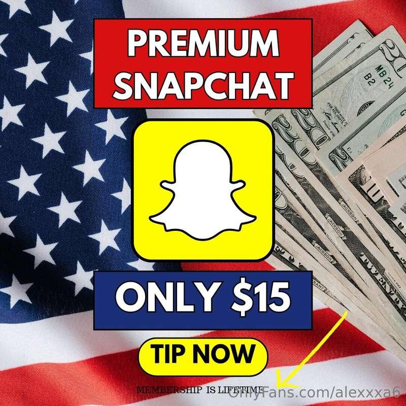 ## The first fan to tip $15 will get my PREMIUM SNAPCHAT for..