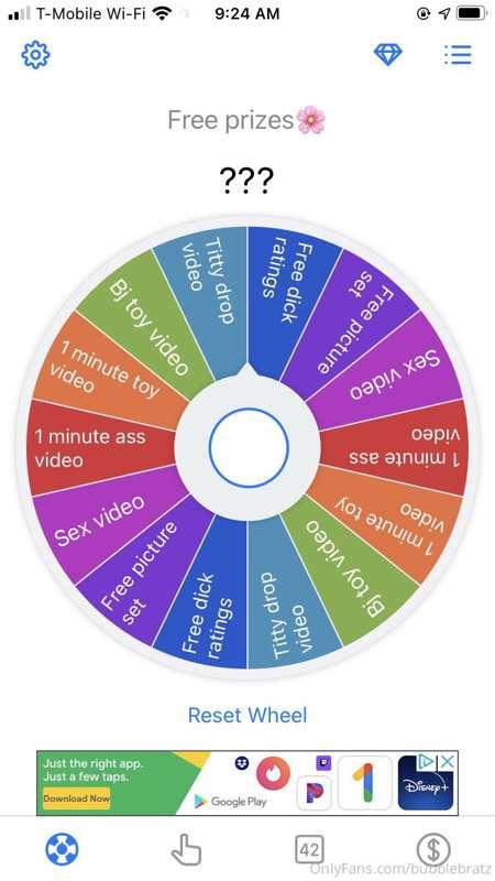 New spin the wheel game!! Tip for a spin(: or tip more then ..