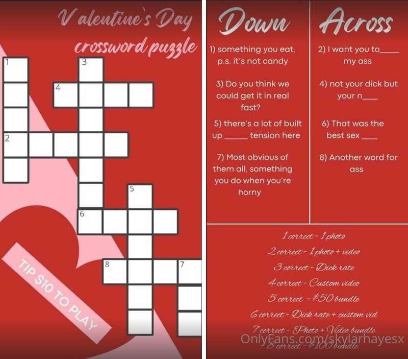 Cute little sexual Valentine's word game. 
There's always a ..