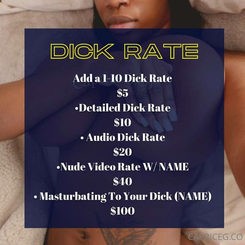 Dick Rates 🍆 send the tip with your pictures & videos