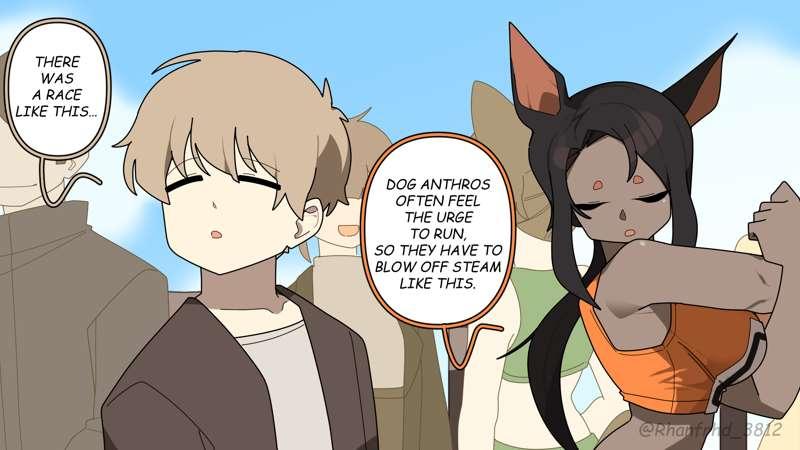 Dog anthro racing.