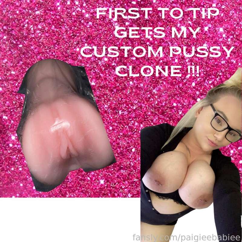 Whoever tips $150 gets my OG pussy clone + panties mailed discreetly to them🥳💕