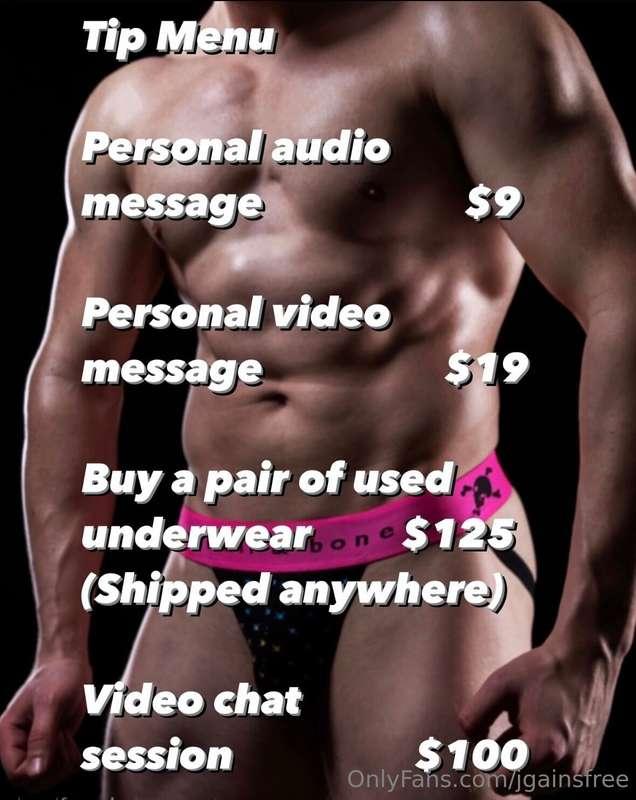 I know people have been asking and yes😏 I do have a menu, me..