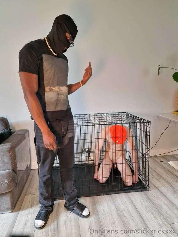 I’m about to fuck his Mrs over the cage and make him watch