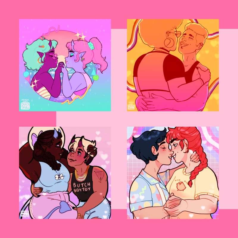 some of my favorite tender sapphic love drawings